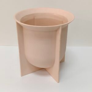 Pink sculptural modern round statement vase